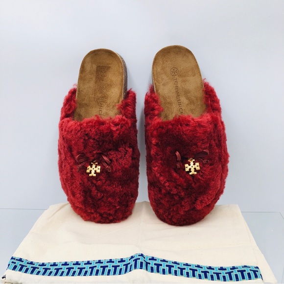 Tory Burch Charm Mammouth Mule Shearling / Nappa Leather Women’s Size 6.5 M